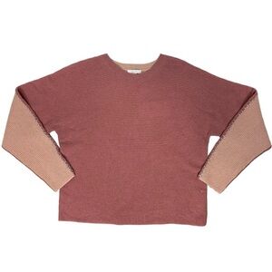Johnny Was Calme Color Block Waffle Texture Cashmere Sweater